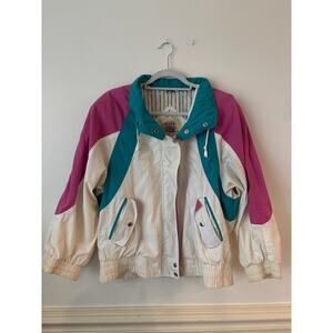 Vintage Color Block Retro Jacket 80-90's Fleet Street Medium